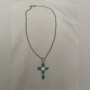 Cookie Lee Jeweled Cross Necklace